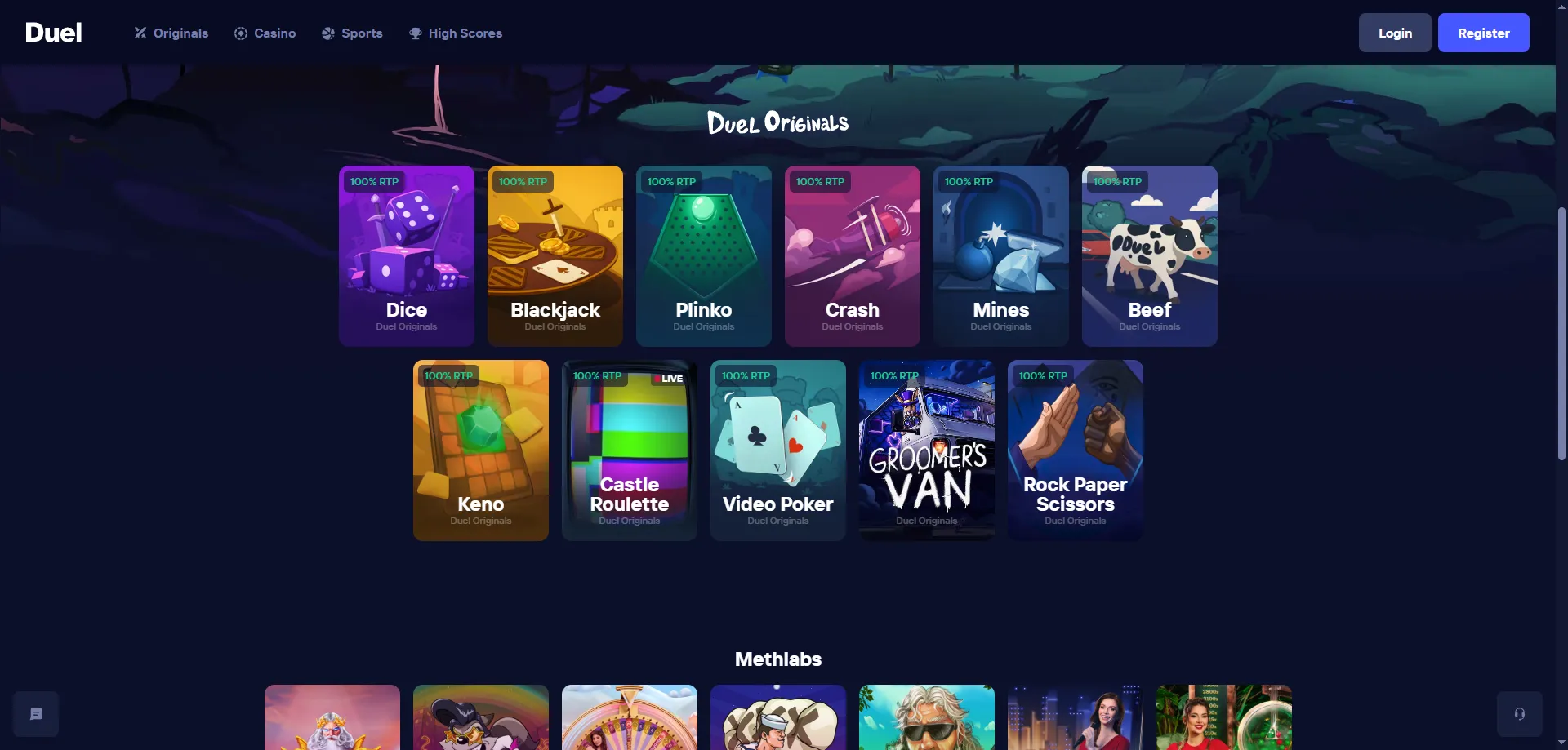 Catálogo de slots en Duel Casino más de 5000 juegos disponibles